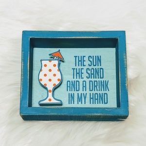 KP Designs | Sun Sand Drink Distressed Wood Sign